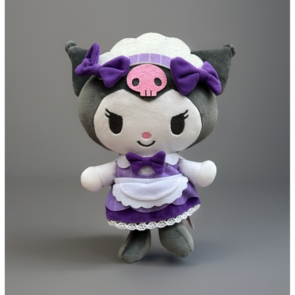 Sanrio x Kuromi 8" Halloween Purple Night Maid Pink Skull Stuffed Plush 2020